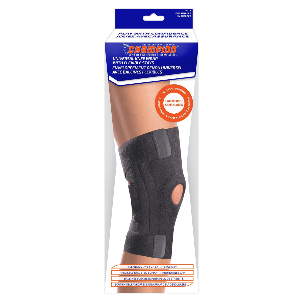 Airway Champion Universal Knee Wrap With Flexible Stays One Size 13" - 17 1/2" 0223 — Each — product image