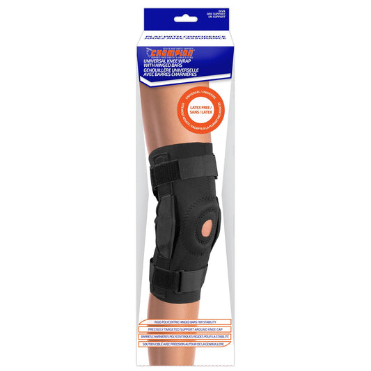 Airway Champion Universal Knee Wrap With Hinged Bars One Size 16" - 19" - Each