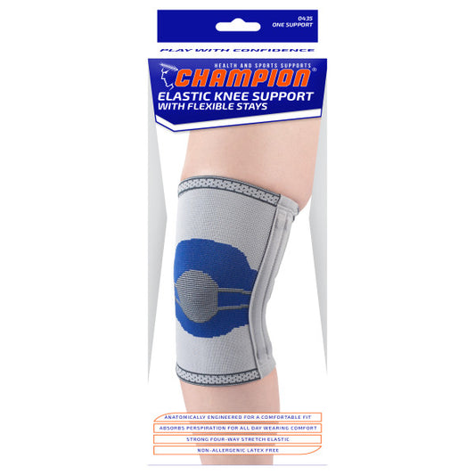 Airway Elastic Knee Support With Stays Light Grey Small - Each