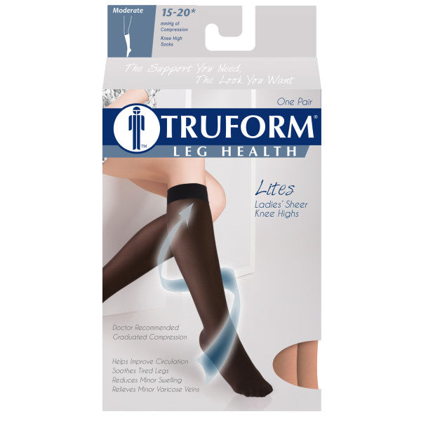 Airway Truform Ladie'S Sheer Lites Support Knee High Close Toe 15-20 mmHg Nude X-Large 1773ND-XL — Pair — product image