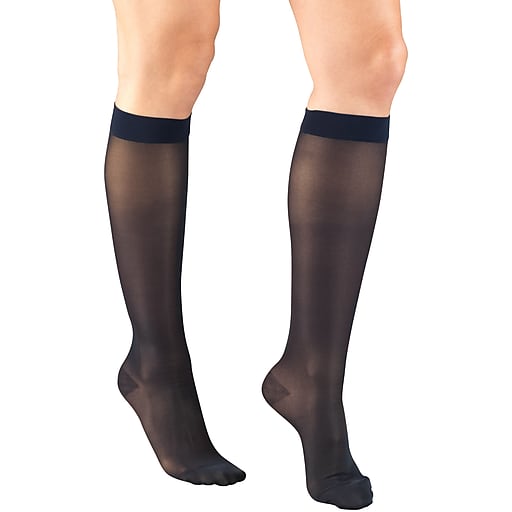 Airway Ladies' Lites 15-20 mmHg Sheer Knee-High L (12 1/2 - 18") Navy Compression Stockings Latex-Free 1773NV-L — Pair — product image