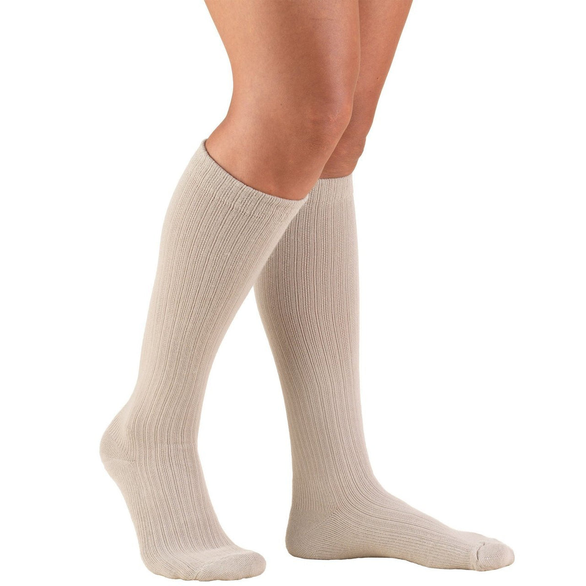 Airway Truform Ladies' Casual 15-20 mmHg Knee-High Tan Md (11 3/4 - 16 1/2") Compression Sock Latex-Fre 1963TN-M — Pair — product image