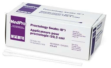 Amg Proctology Swab 8", Non-Sterile, Large, Rayon Tipped, Plastic Shaft - Box of 100