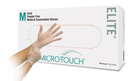 Ansell Micro-Touch Elite Vinyl Gloves Medium 3.9mil GLO-3092 — Box of 100 — product image