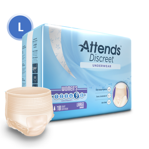 Attends 43546 - Attends Discreet Underwear, Female, L - 4 Bags Of 18 ADUF30 —  — product image