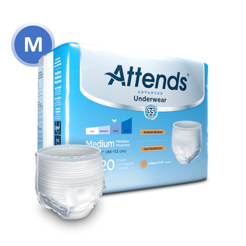 Attends 25031 - Attends Advanced Underwear, Medium - Waist Size 34" - 44" - 4 Bags Of 20 APP0720 —  — product image