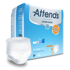 Attends 25033 - Attends Advanced Underwear, X-Large - Waist Size 58" - 68" - 4 Bags Of 14 APP0740 —  — product image