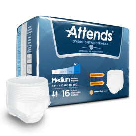 Attends 36594 - Attends Discreet Underwear Overnight, Medium - Waist Size 34"- 44" - 4 Bags Of 16 APPNT20 —  — product image