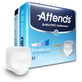 Attends 42464 - Attends Bariatric Underwear, Xx-Large - Waist Size 68"- 80" - 4 Bags Of 12