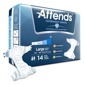 Attends 43197 - Attends Extended Wear Brief, Large - Waist Size 44" - 58" - 4 Bags Of 14 DDEW30 —  — product image