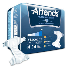 Attends 43198 - Attends Extended Wear Breif, X-Large - Waist Size 58" - 63" - 4 Bags Of 14 DDEW40 —  — product image
