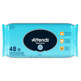 Attends 27411 - Attends Washcloths Scented, 8.7" x 12.6" - 12 Packs Of 48