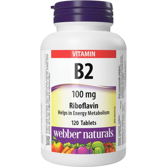 Webber Naturals Vitamine B2 100 mg 120 comprimés