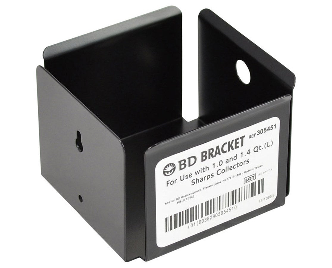 Becton Dickinson Cup Bracket For 1q And 1.4q Sharps Collector, W3" X L4" X H4", Black. 305451 — Each — product image