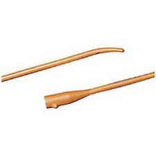 Bard Urethral Catheter 12 Fr 16" Tiemann With Coude-Tip One-Eye Red Rubber Latex Sterile 010112 — Box of 12 — product image