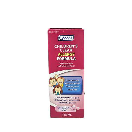 Option+ Formule claire contre les allergies pour enfants, 115 ml 