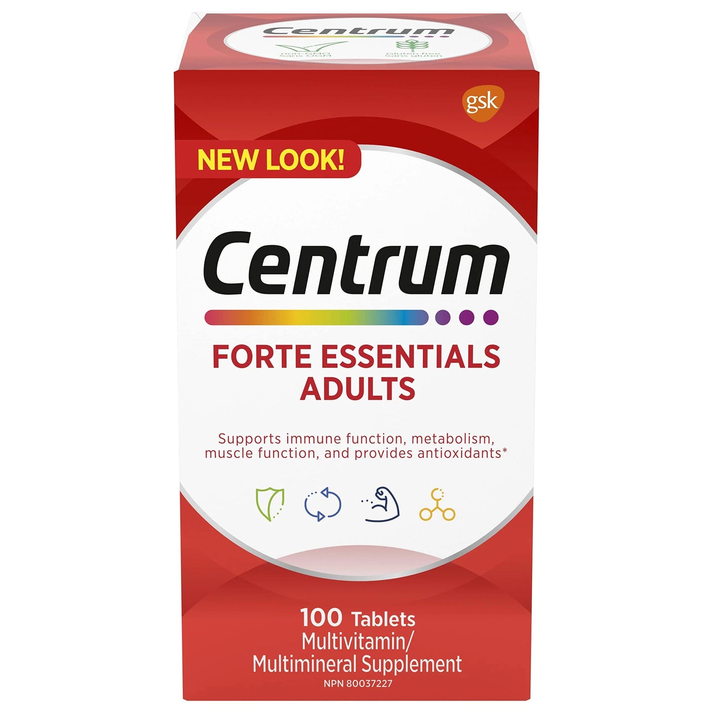 Centrum Forte Essentials Multivitamin for Adults, 100 Tablets