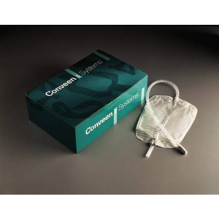 Coloplast Conveen Security+ Leg Bag With Fabric Straps, Size 17 Oz (500 mL), Clamp Outlet, Sterile - Each