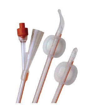 Coloplast Folysil Urological Catheter, 100% Silicone, Coude, 2-Way Pediatric Foley, 8 Fr - Box of 5