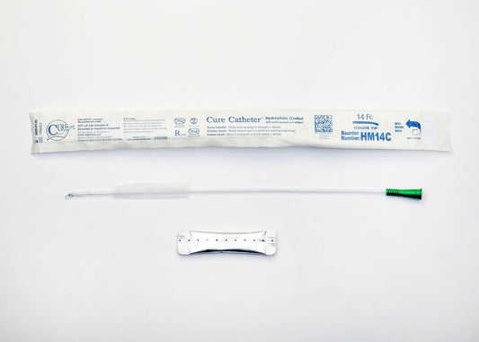 Cure Medical Cure Intermittent 16" Coude Tip Hydrophilic 14 Fr - Box of 30
