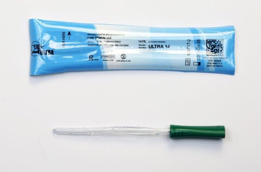 Cure Medical Cure Intermittent Cath Female 14 Fr 6" Pre-Lubricated Straight Tip - Box of 30