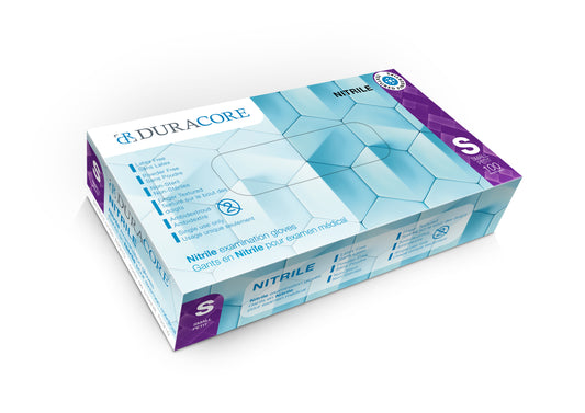 Viedera Duracore Nitrile Examination Gloves, 4.2 Mil, Powder Free, Small (All Sales Final /Non Return - Box of 100