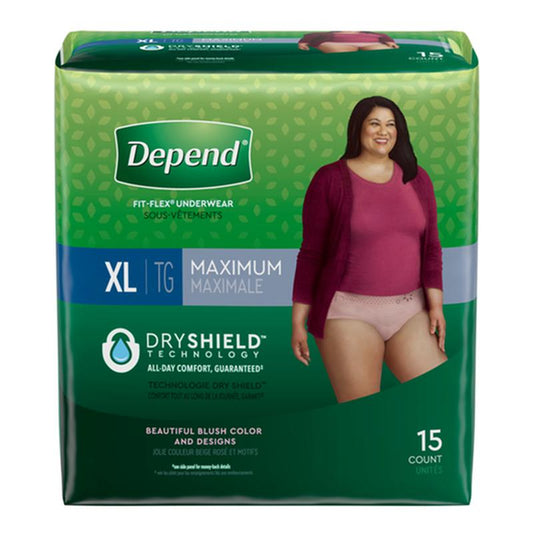 Kimberly Clark Depend Fit-Flex Maximum Underwear x-Large Female Convenience - Package of 15