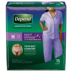 Kimberly Clark Depend Night Defense Overnite Underwear Blush Female Medium - Package of 15