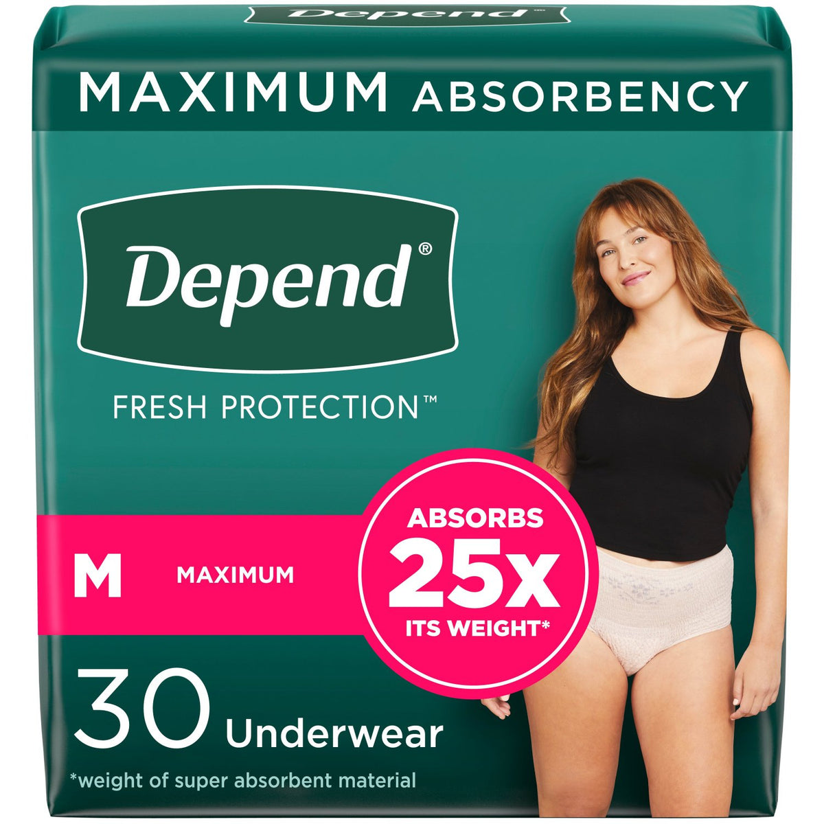 Kimberly Clark Depend Fit-Flex Maximum Underwear Medium Female Bulk 53742 — Package of 30 — product image