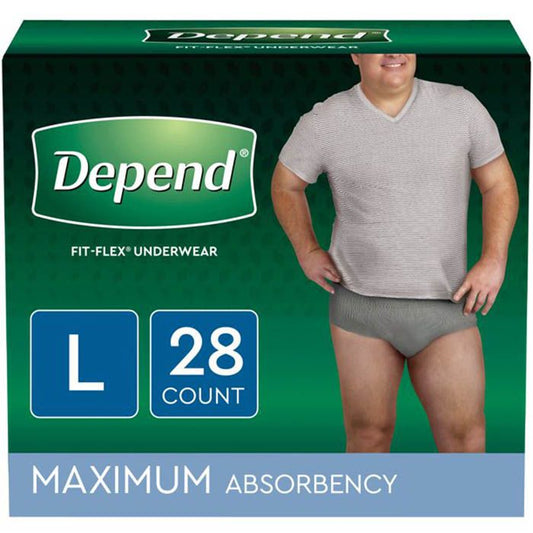 Kimberly Clark Depend Fit-Flex Maximum Underwear Large Male Bulk - Package of 28