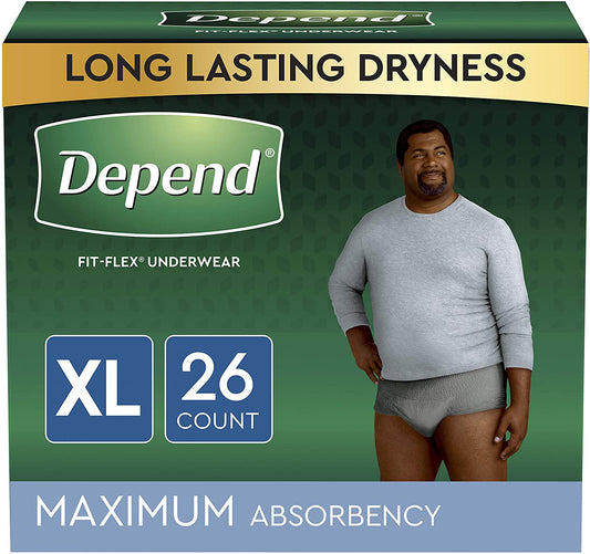 Kimberly Clark Depend Fit-Flex Maximum Underwear x-Large Male Bulk - Package of 26