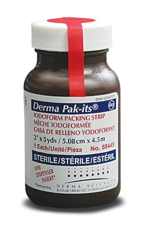 Derma Science Pak-Its Packing Gauze With Insert, Iodoform, 1in X 5yds 59345 — Each — product image
