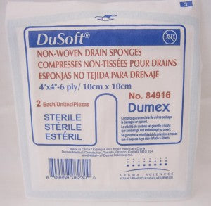 Derma Science Tracheotomy/Drain Sponge Non-Woven 4" X 4",6ply 84916 — Box of 25 — product image