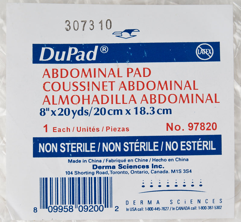 Derma Science Dupad Abdominal Pad 8in X 20yds, Non-Sterile 97820 — Pack — product image