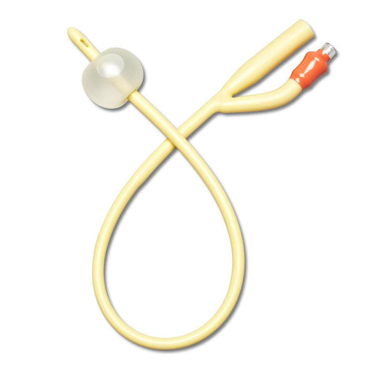 Medline Silicone Coated Foley Catheter, Coude Tip, 2 Way, 16 Fr, 10cc Sterile - Case of 12