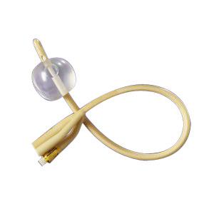 Medline Silicone Elastomer Coated Latex 2-Way Foley Catheter, 14 Fr 10cc - Case of 12