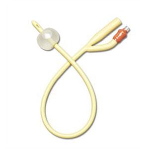 Medline 2-Way Silicone Elastomer Coated Latex Foley Catheter, Size 14 Fr 30 mL - Box of 12