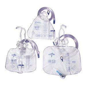 Medline Economical Urinary Drain Bag With Anti-Reflux Tower, Slide-Tap Drainage Port Latex-Free 2000 mL