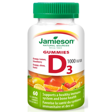 Jamieson Vitamine D3 1000UI Gummies 60 gummies