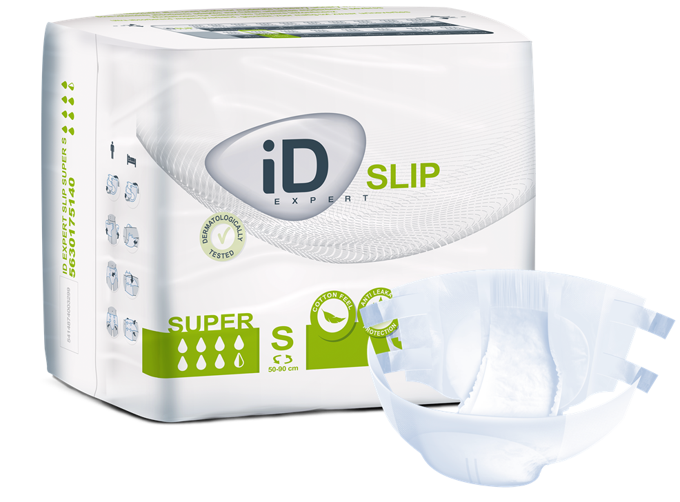 Id (14/Pkg) Id Slip Super, Small, (19"-35"), 2100 mL Absorbency. - Case of 4