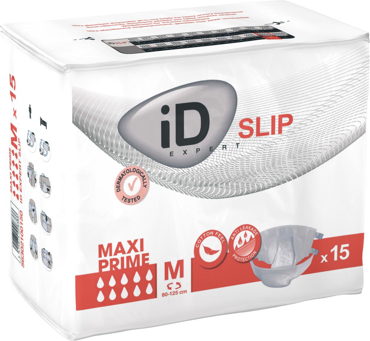 Id (15/Pkg) Id Slip Tbs Maxi Prime, Medium, (31"-49"), 4100 mL Absorbency. - Case of 3