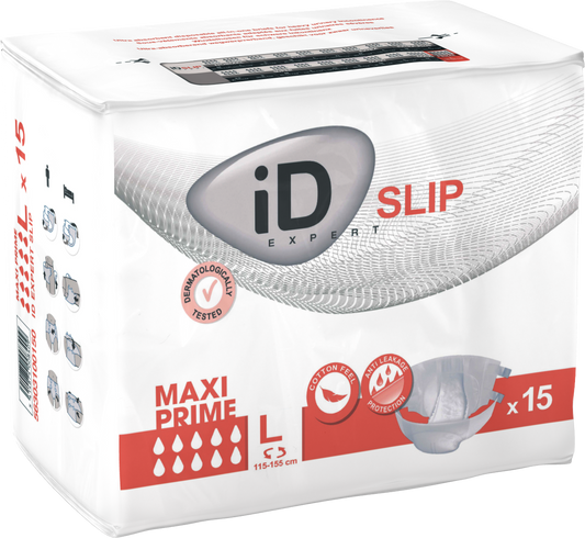 Id (15/Pkg) Id Slip Tbs Maxi Prime, Large, (45"-61"), 4880 mL Absorbency. - Case of 3