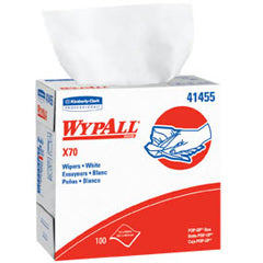Kimberly Clark Wypall X70 Workhorse Reinforced Wipes in Pop-Up Box, White 9.1in X 16.8in 41455 — Package of 100 — product image