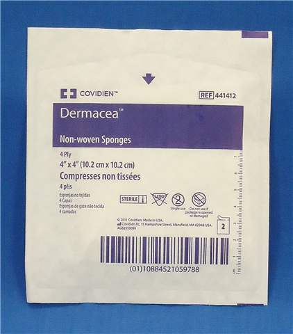 Covidien / Medtronic (Pkg/50) Dermacea Sterile Non-Woven Gauze Sponge 4x4 - Case of 24