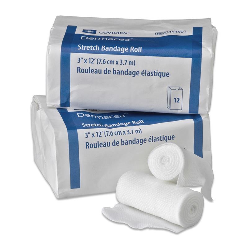 Covidien / Medtronic Dermacea Non Sterile Stretch Bandage 3" X 4 1/10 Yrds. 441501 — Bag of 12 — product image