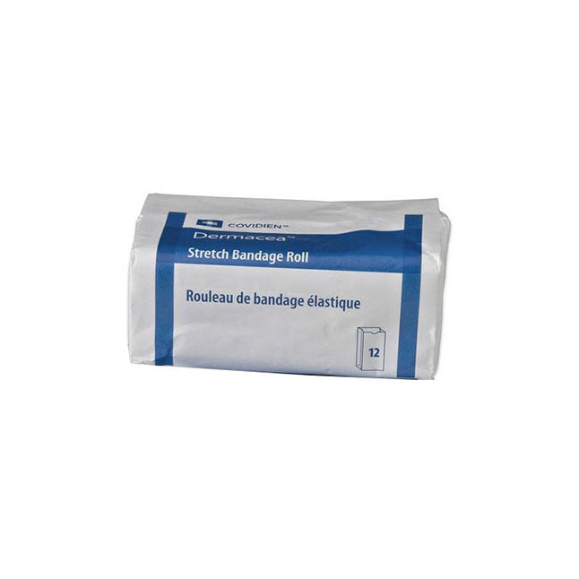 Cardinal Health Dermacea Stretch Bandage Roll 4" X 12' Non-Sterile Cotton & Polyester 1-Ply Low-Lint 441502 — Pack of 12 — product image