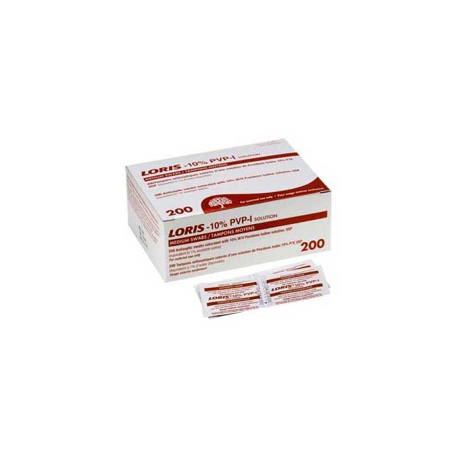 Loris Loris Pvp Swab Towelette Medium 10% Povidone Iodine 109-01 — Box of 200 — product image