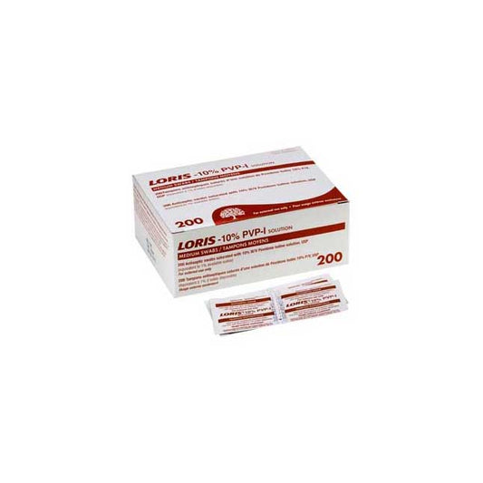 Loris Loris Pvp Swab Towelette Medium 10% Povidone Iodine - Box of 200