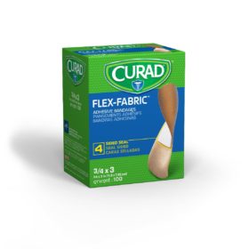 Medline Curad Adhesive Strip Bandage, Fabric, 3/4" X 3" Sterile NON25650 — Box of 100 — product image