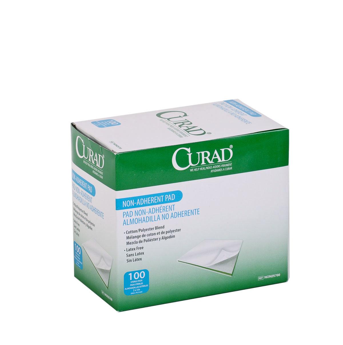 Medline Curad Sterile Non Adherent Pads, 2" X 3" NON25700 — Box of 100 — product image